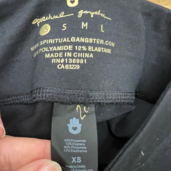 Spiritual Gangster Sporty High Waist Leggings Black White Sparkly Stripe Sz XS - Picture 8 of 10